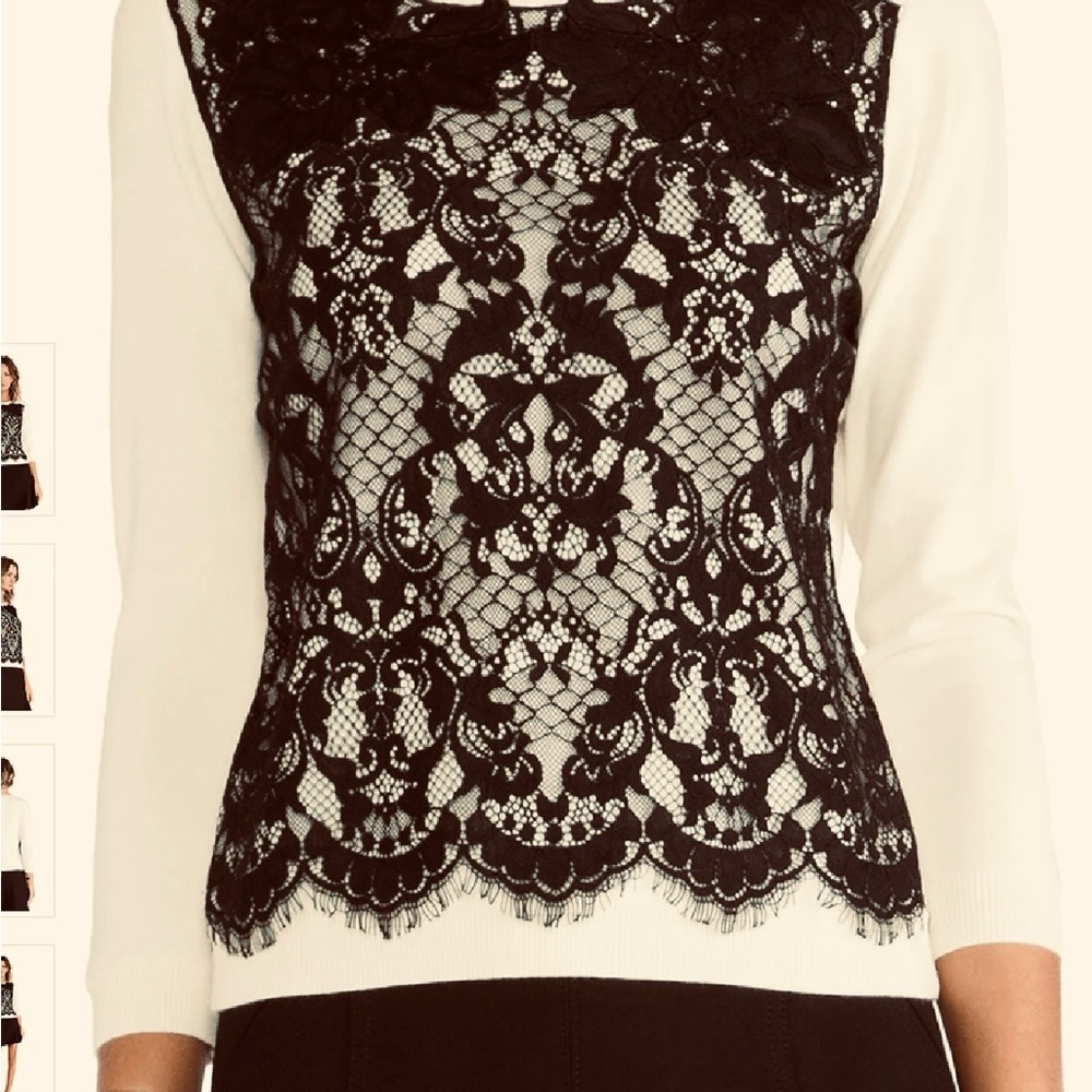 Diane Von Furstenberg Lace Pullover Sweater Size Small NWT - Picture 4 of 6